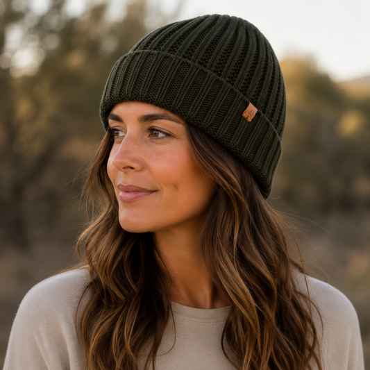 Klipspringer Rib Knit Beanie - Olive